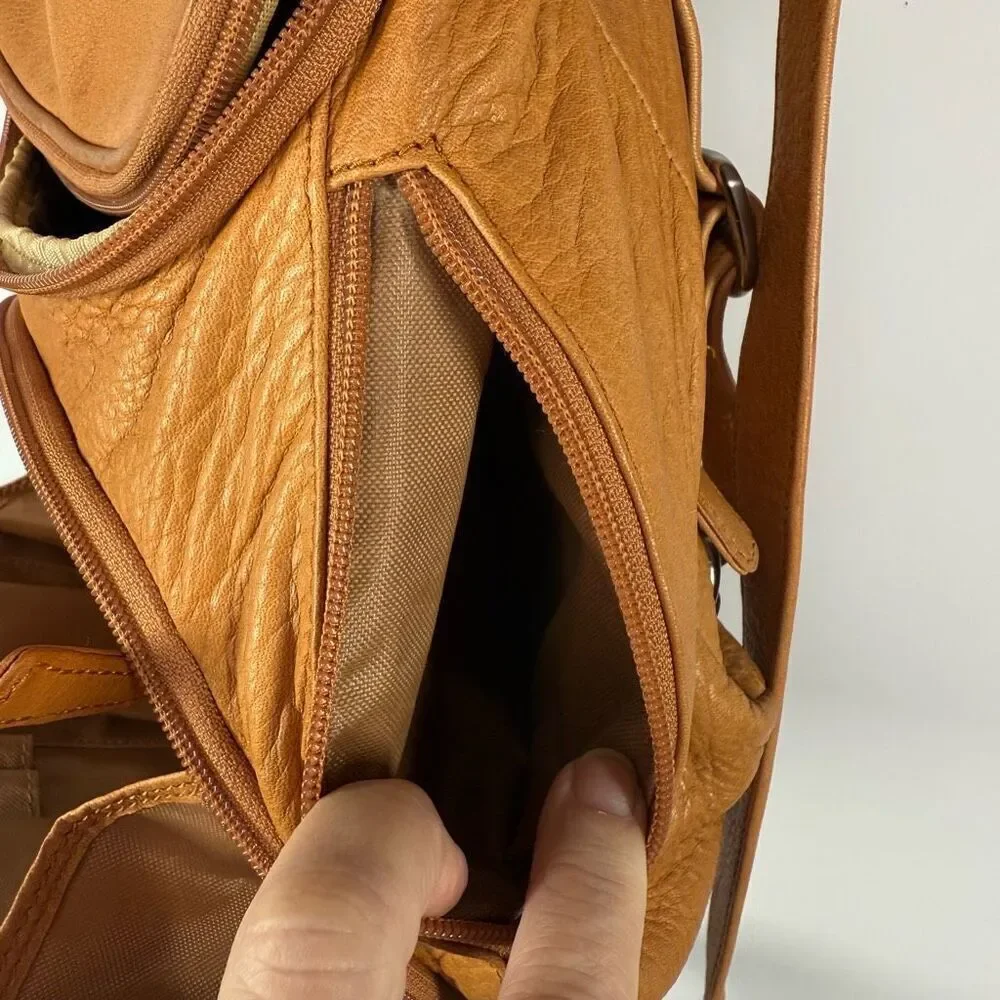 Osgoode Marley convertible backpack Crossbody Pumpkin Color leather bag ￼13x11